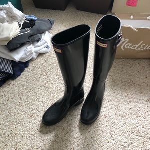 Knee High Hunter Boots with Buckle